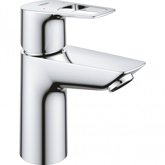 Смеситель для раковины GROHE BauLoop с ограничителем температуры, гладкий корпус, размер S, хром () 23337001